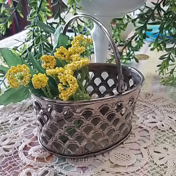 Cute Silverplated Scalloped Mesh Basket